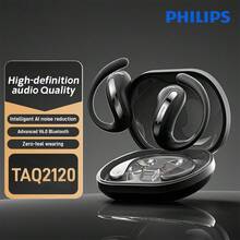 Tai nghe không dây Bluetooth 6.0 Philips TAQ2120 với tính năng khử tiếng ồn và chất lượng âm thanh Hi-Fi, phù hợp cho thể thao và chơi game. - màu đen - Xem 2