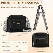 Rossbody Bags For Women Waterproof Leather Crossbody Purses Shoulder Bag Handbags Cross Body Purse Travel Purse - 黑色 - 查看 4