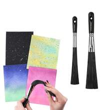 泼墨笔，墨水泼墨笔，抽象艺术笔，用于添加斑点和泼墨效果，适用于墨水、稀释丙烯颜料或其他流体媒介，卡片制作DIY项目剪贴簿工具 - 黑色 - 查看 13