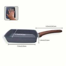 Japanese Tamagoyaki Omelete Frying Pan, Nonstick Breakfast Cooking Pan With Wooden Handle - Black Handle - View 10