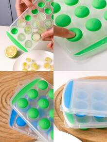 1个带盖硅胶冰格，21格，方形和圆形可选，TPR软底，PP硬盖防止串味，冰块轻松取出，不碰撞、不飞溅，家用冰箱必备 - 彩色 - 查看 12