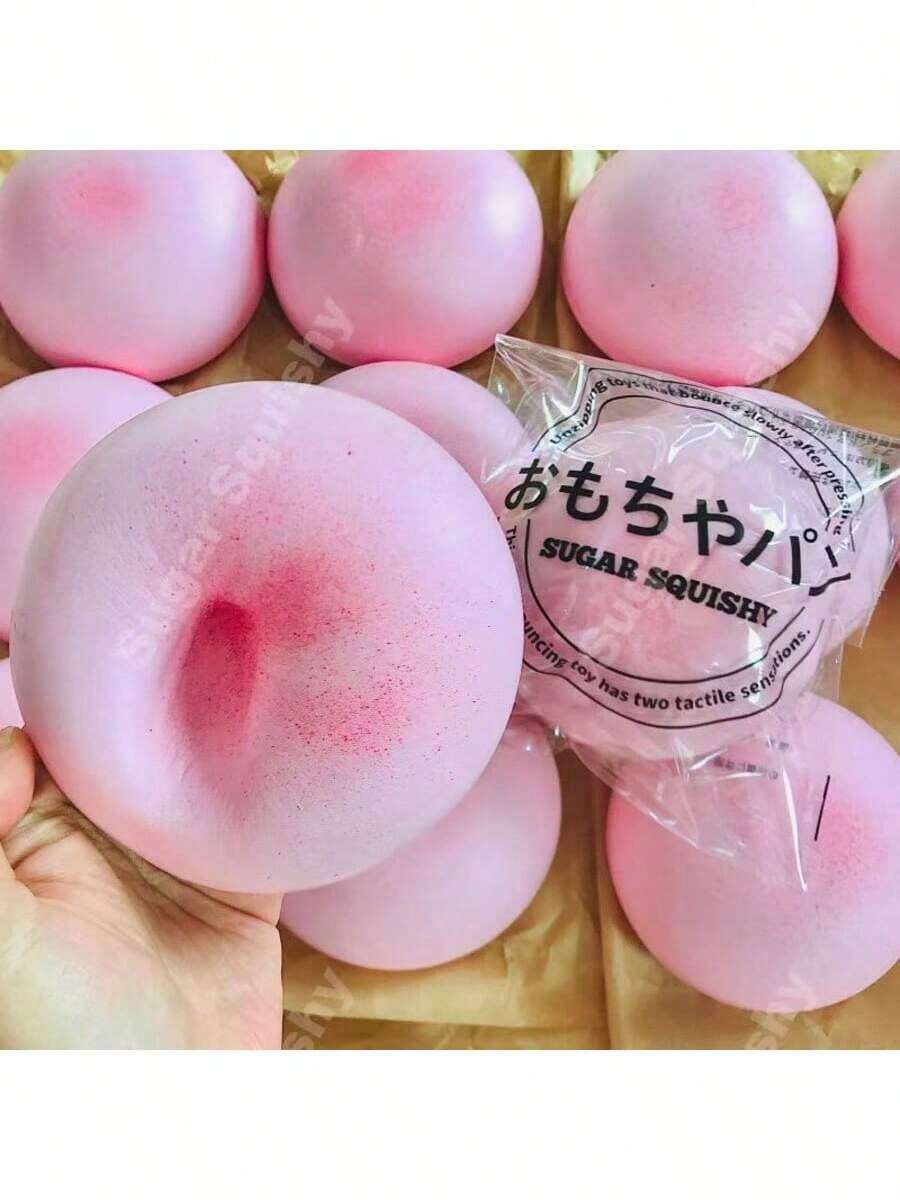 新款日本桃子慢回弹捏捏乐玩具，超可爱柔软粘稠小面包慢回弹捏捏乐减压玩具 - 彩色 - 查看 1