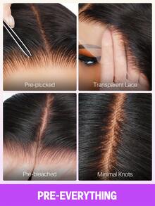 MEGALOOK 20 Inch Water Wave Wig, 6x6 T-Part Lace, 100% Human Hair - Pre-Cut Lace, Pre-Plucked Hairline, Thin Knots, Natural Black, Options: 6x5, 13x4, 13x6, 360 Degree Lace, Transparent Lace Closure, No Glue Wig, Beginner Friendly - No Adhesive Required, Lightweight Cap