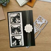 Creative Dog Photo Frame Metal Cutting Dies, DIY Scrapbooking Album And Embossing Stencil, Greeting Card Making Tool, Card Paper Cutting Crafts ,Gift Card Making Template Die Cuts. - Silver - View 3