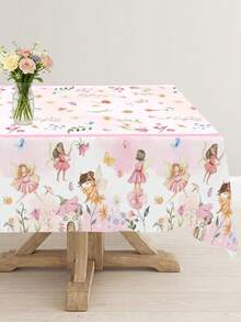 1pc Plastic Tablecloth, Spring Floral Pattern 130*220cm Rectangular Disposable Table Cover, Suitable For Picnic, Home, Kitchen, Dining Table, Wedding, Bridal Shower, Party, Spring Holiday Theme Tabletop Decor - Multicolor - View 9