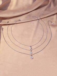 3pcs Shiny Starburst Series Pendant Necklaces, Vintage French Elegant Stainless Steel Choker Necklaces, Suitable For Daily Layering Or Wearing Alone, Great Gift For Parties And Holidays - Star Necklace Set - View 4