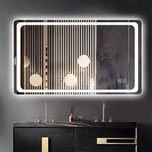 Espejo Con Luz Led Touch Para Baño Tricolor Antivaho 80*60cm Marco Blanco - por defecto - Ver 1