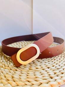 新款光滑休闲腰带，简约百搭，时尚学生风，适合搭配牛仔裤，ins风装饰，纯色PU皮革 - 彩色 - 查看 16