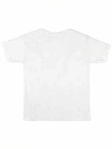 Dinosaurio con sombrero de fiesta rodeado de globos y número cinco ideal para celebrar cumpleaños camiseta 100% algodón ropa para niños - Blanco - Ver 3