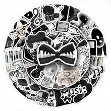 50张黑白美学贴纸，水彩贴纸，日记贴纸，可爱时尚音乐贴纸，Y2K风格贴纸，防水贴纸，适用于水瓶、电脑、笔记本电脑、手机、行李箱、笔记本、冰箱等。 - 4 - 查看 2