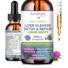 B BEWORTHS Liver Cleanse Detox & Repair Drops - Liver Supplement W/Milk Thistle Silymarin, Artichoke & Dandelion For Liver Detox & Support- 16x Potent Herb-Nutrients - 2Fl Oz Blueberry Flavor - 2 液體盎司(1 瓶裝) - 查看 1
