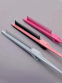 1pc Professional Salon Hair Styling Comb, Black Multi-Functional Highlighting Comb, Anti-Static Styling Comb, Hair Styling Tool - Multicolor - View 3