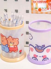 1 hộp đựng văn phòng phẩm dễ thương, hộp đựng bút, hộp đựng đồ dùng học tập/văn phòng, hộp đựng bút chì tròn gấp gọn hình hoạt hình sáng tạo, quà tặng nhỏ hàng ngày. - Nhiều màu - Xem 5