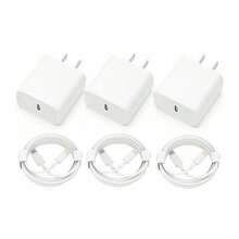 20W PD快充套装：20W快充适配器 + 100厘米高效数据传输快充线，兼容 14 Pro Max/14 Pro/14 Plus/14/13/12/11、iPad系列，高效快充墙式适配器 - 白色 - 查看 7