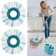 Yuunaie 2/4/5件装加厚柔软超细纤维旋转拖把替换头，兼容Leifheit Clean Twist圆盘拖把，易于组装，深度清洁，可水洗，适用于厨房、浴室地板清洁，返校季必备 - 彩色 - 查看 12