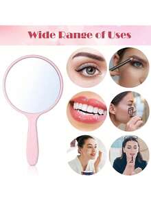 3pcs New Handheld Small Mirrors, Delicate Compact Makeup Mirrors, Portable Round Mirrors, Unisex, Suitable For Parties - Multicolor - View 4