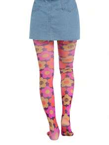 Women Sheer Tights Control Top Pantyhose Y2k Tie Dye Mesh Tights Fishnet Sockings Leggings - 粉色 - 查看 5