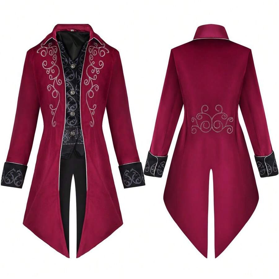 Men Cosplay Clothing - Burgundy - View 1
