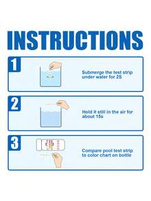 1pc OUHOE 3-In-1 PH Test Strips, Test Paper For Swimming Pool Water Total Alkalinity And Hardness, Pool Cleaning Water Acid-Base Test Paper - Multicolor - View 6