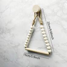 1/2pcs Rustic Paperless Tissue Paper Towel Holder - Natural Wood Bark Bathroom Shelf, Rope & Wooden Ball System, Farmhouse Style Bathroom Accessory (Compatible With Roll Paper), Tissue Box - Multicolor - View 4