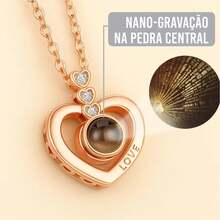 Colar Feminino Eu Te Amo em 100 Idiomas Romântico Criativo e Delicado Presente - Rose - Visão 4