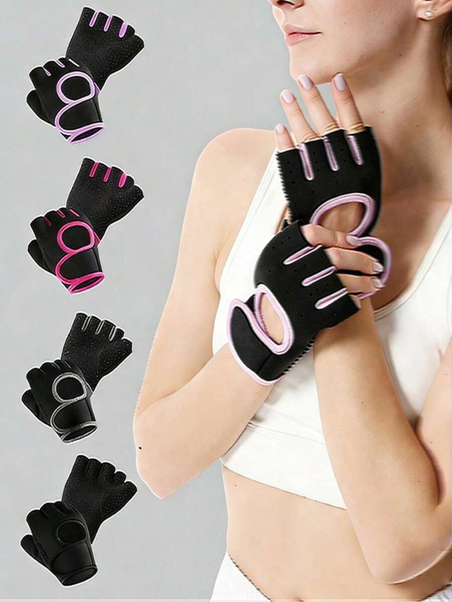 1 Pair Unisex Breathable Fitness Workout Gloves, Suitable For Basketball, Dumbbell, Weightlifting Training, Pull-Up Bar, Cycling, Half Finger Anti-Slip Sports Gloves, Women Gym Gloves, Fitness Accessories, Workout, Gym, Home Exercise, Women Fitness Gloves, Boxing Gloves, Gym Gloves, Men Fitness Gloves