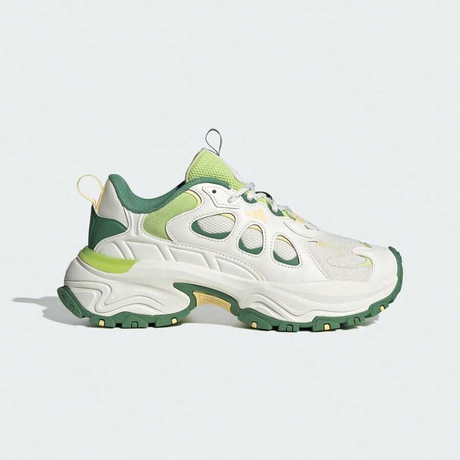 Adidas 女士厚底复古舒适厚底运动鞋 JQ7621 - 亮白/黃色/脈衝酸橙綠 - 查看 1