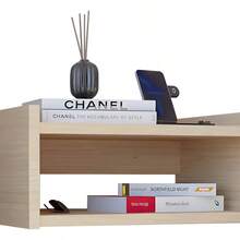 2 Buró Repisa Flotante Minimalista Moderno Acabado Mate Color Blanco - Roble de Mérida - Ver 2