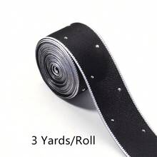 3 Yards/Roll Polyester Edged Dotted Rhinestone Ribbon, Elegant Gift Packaging Ribbon, 25mm Wedding Holiday Party Decor Ribbon, Floral Decoration Silk Tie - Multicolor - View 16