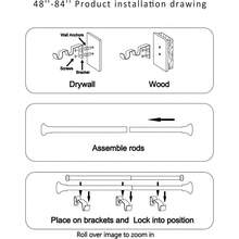 Elegant Dual-Layer Curtain Rod Set With Sable Tipped Finials And Matching Holdbacks For 48 To 84 Inch Windows, In Rich Black And Gold Finish - Multicolor - View 4