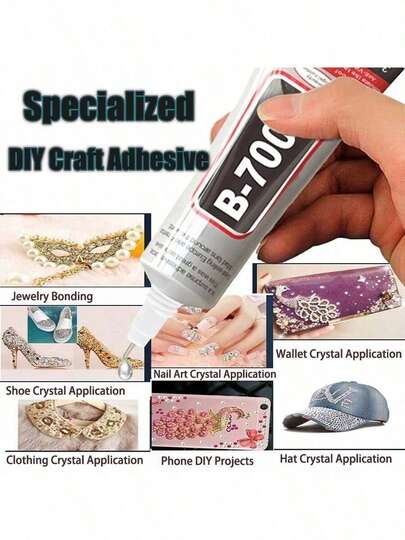 1pc B7000 Jewelry Adhesive Glue - Waterproof Metal Bonding Tube With Fine Needle Tip - DIY Handcraft Pearl Gemstone Setting - Durable, Flexible Liquid White Glue For Crafting And Jewelry Repair