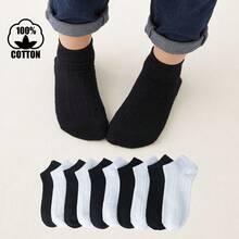 10 Pairs Kids/Youth Striped Cotton Casual Comfortable Versatile Mid-Calf Socks - Black and White - View 7