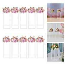 SENDERPICK White Metal Flower Stand For Wedding 10PCS Flower Stand Set 24*24*60cm Rectangular Flower Display Stand - White - View 2