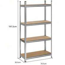 Éères en acier galvanisé à 5 niveaux robustes| Unité de stockage d'une capacité de 875 kg| Grand support de garage, organisateur d'éères de garde-manger de cuisine - 4 Baldas : 30,5 x 70,5 x 140,5 cm - Voir 6