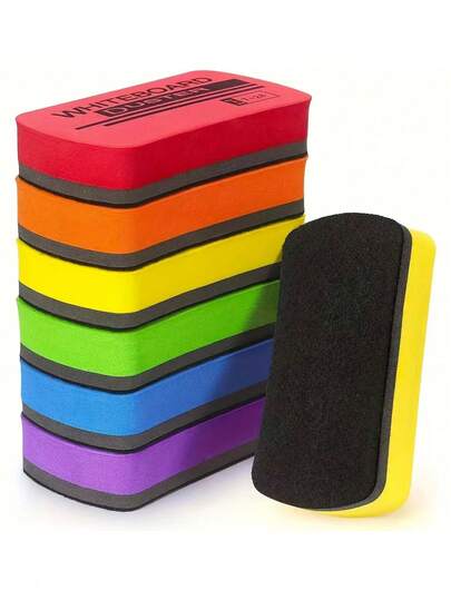 1 pieza Borrador magnético de pizarra blanca, borrador de pizarra dinámica para estudiantes, aula y presentaciones de oficina, opciones de varios colores, herramienta de borrado esencial para pizarras blancas, bolígrafos marcadores, limpieza de tiza, útiles escolares y de oficina