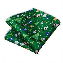 Men Ties - Green/White Santa Claus - View 6