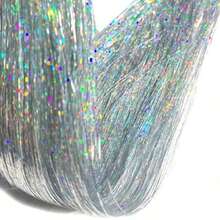 Mixed Color Fairy Hair Accessory Laser Wire Set, 12pcs Equipped With BB Clip, Hair Extension Ring, Hair Puller, Small Comb, Small Rubber Band Tool, 48 Inch Shiny Hair Extension, Suitable For Ladies And Girls' Hair Extensions, Used For Role-Playing, Christmas And Holiday Parties - Multicolor - View 5