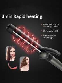 Máy uốn tóc SOKANY 794, máy uốn và duỗi tóc, công nghệ Nano, nhiệt độ điều chỉnh được (25mm) - màu đen - Xem 3