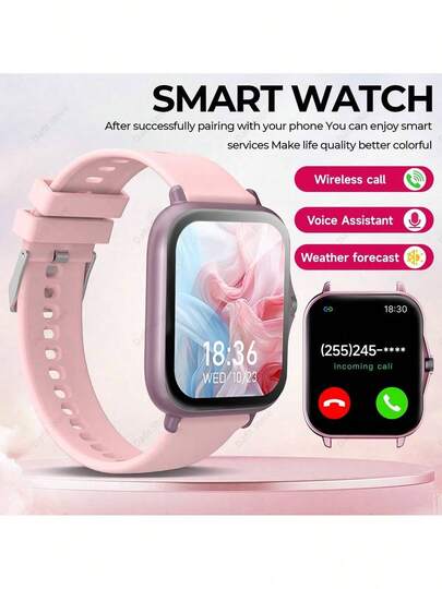 SIMSONLAB 2025 New 1.83" HD Full Touch Screen Smartwatch, Unisex, Supports Phone Dialing/Answering, Pedometer, Calorie Counting, Multiple Sports Modes, Message & Call Notifications, Multi-Functional Smart Watch, Fitness Smartwatch, Best Gift Choice