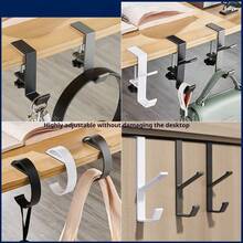 1pc Adjustable Desk Hook, High Load-Bearing, Durable, Versatile Use For Storing Backpacks, Water Bottles, Etc., Easy Installation, Fashionable Design, Suitable For School Supplies And Back-To-School Season - Multicolor - View 3
