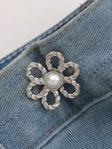 2 Sets Of 6-Petal Detachable Invisible Waist Belt Flower Buckle, Waist Cinching Buttons, Shirt Collar Pins - Multicolor - View 18