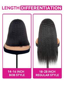 ISEE HAIR Half Wig Yaki Straight Flexi-Fit Invisi 3 In 1 Wigs Flip Drawstring Wig 180% Density Glueless Wigs 100% Human Hair Natural Black Ready To Go Headband Wig For Women 14-28 Inch - SNatural - View 4