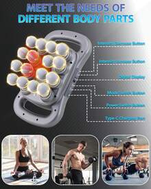 Vielspu 16-Head Massage Gun, Deep Tissue Percussion Massager With 9 Modes & 9 Intensities, 2600mAh Battery Back Bassager For Pain Relief Deep Tissue For Muscle Pain Relief In Back, Legs, Shoulders - 標準款+配件 - 查看 4