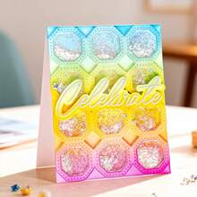 创意网格金属切割模具，DIY剪贴簿相册和压花模板，贺卡制作工具，卡片纸切割工艺品，礼品卡制作模板模切。 - 銀色 - 查看 2