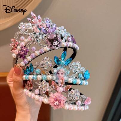  Disney Elsa Princess Headband, Elsa Crown Costume Cartoon Tiara, Cute