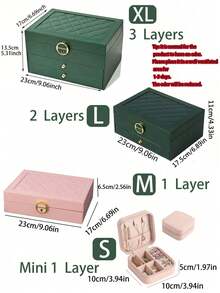 1pc 3-Tier Jewelry Storage Box, Watch Organizer, Earring Holder, Necklace Display, Bracelet Tray, Ring Storage, Large Capacity 3-Layer Jewelry Box With Lock - Kotak perhiasan - View 9