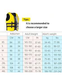 HISEA Adult Water Sports Swimming Vest; Men's Outdoor Sports And Swimming Equipment; Women's Outdoor Fishing Buoyancy Suit; Side Zipper Surfing Buoyancy Vest - Yellow - View 15