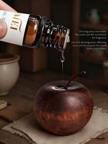 1/2pcs Natural Wooden Aroma Diffuser - Apple Shaped Essential Oil Diffuser, Elegant Brown Woodgrain, Non-Flammable, Easy Operation, Automatic Diffusion System, Suitable For Home, Car And Office - Air Freshener, Holiday Gift - Ideal For Bedroom, Living Room, Spa Decoration - Natural Wooden Material, Apple Shaped Aroma Diffuser, Improve Air Quality, Fashionable Home Decor, Home Decoration, Christmas Decoration, Room Decoration, Christmas Gift - Multicolor - View 6