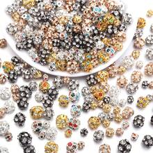 30pcs Shiny Round Beads Rhinestone Spacer Beads For Making Jewelry, DIY Bracelet Necklace - Diamond Ball - View 3