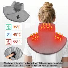 Hailicare USB加热肩颈垫，3档温度调节，柔软加热背肩垫，快速加热颈背垫，冬季电热背心，加热垫，柔软珊瑚绒材质，更保暖（不含移动电源）
